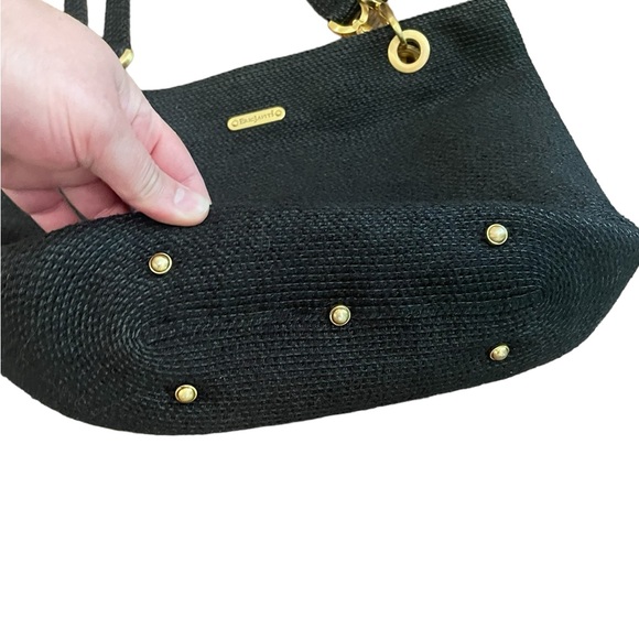 ERIC JAVITS New York Raffia Black Woven Shoulder Handbag - Picture 6 of 14